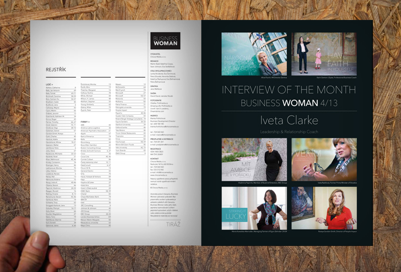 grafický design časopisu Business Woman