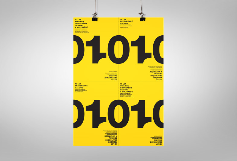 Plakát k 10. výročí Ateliéru grafického designu a multimédií